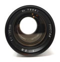 The front of a vintage photax camera lens. Focal length 135mm f2.8