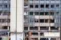 Front wall of the destroyed industrial building