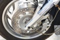 Front wheel of big motorcycle