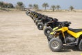 Front wheel of desert scooter arranged in a row