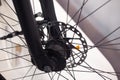 Front wheel hub of bicycle Royalty Free Stock Photo