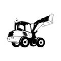 Front Wheel Loader Bulldozer Equipment - isolated on white background. vector illustration Royalty Free Stock Photo