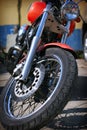 Front wheel of the motorcycle Royalty Free Stock Photo