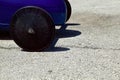 Front wheels of a soap box derby car Royalty Free Stock Photo