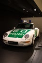 Front of a white and green German police car