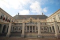 Front of the working palace Noordeinde of king Willem Alexander in Den Haag The Hague in the Netherlands with crest. Royalty Free Stock Photo