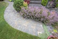 Front Yard Garden Curve Paver Path Top View Royalty Free Stock Photo