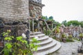 Front yard of House with Chimeras by architect Mykola Golovan in Lutsk. The house-workshop of the modern Ukrainian sculptor,