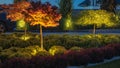 Front Yard Illuminated by LED Lighting System