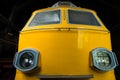 Front of a yellow electric train