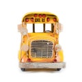 Front of yellow retro school bus.
