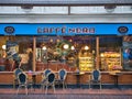 The frontage of a branch of Caffe Nero, a coffeehouse company based in London, England. Established in 1997 by Gerry Ford