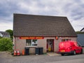 The frontage of Harris Post Office in East Tarbert on the island of Harris in the Outer Hebrides, Scotland, UK.