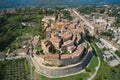 frontal aerial view of the medieval town of anghiari tuscany Royalty Free Stock Photo