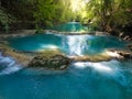 frontal aerial view of small waterfalls produced by the elsa river in tuscany Royalty Free Stock Photo