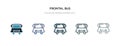 Frontal bus icon in different style vector illustration. two colored and black frontal bus vector icons designed in filled, Royalty Free Stock Photo