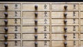 Frontal close up view of drawers for Omikuji - Paper Fortune at Sensoji Asakusa Kannon Temple