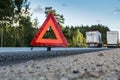 Frontal collision of BMW and truck DAF, in Latvia on the A4 road, which occurred on the evening of August 21, 2018 Royalty Free Stock Photo