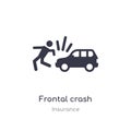 frontal crash icon. isolated frontal crash icon vector illustration from insurance collection. editable sing symbol can be use for