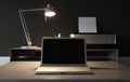 Frontal Home office desk whit lamp