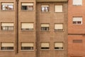 Frontal image of a Facade of a building with windows Royalty Free Stock Photo