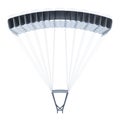 Frontal image of a parachute on white background. 3d rendering