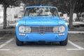 Frontal photo of an Italian classic police car