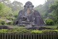 Frontal portrait statue of laozi on qingyuanshan mountain, adobe rgb Royalty Free Stock Photo