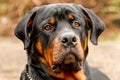 Frontal Rottweiler Dog Portrait