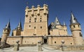 Frontal view of Alcazar of Segovia, Castilla-Leon, Spain. Royalty Free Stock Photo