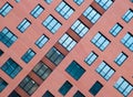 Architectural Exterior Detail of Residential Apartment Building with Brick Facade Royalty Free Stock Photo