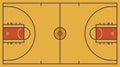 Frontal view of basket or basketball field. Geometric and flat.