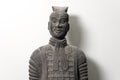 Frontal view of Chinese terracotta warrior statue