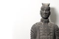 Frontal view of Chinese terracotta warrior statue