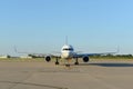 Commercial aircraft on the tarmac Royalty Free Stock Photo