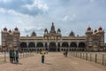 Frontal view of entire East facade of Mysore Palace, India. Royalty Free Stock Photo