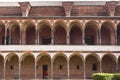 Frontal view of the facade of the Lavatory Cloister at Historic State Univeristy