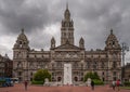 Frontal view on Glasgow City Chambers building, Scotland UK.