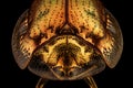 Frontal view of a golden tortoise beetle
