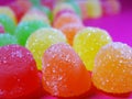 Gummies candy on a ondulated pattern closeup pattern Royalty Free Stock Photo