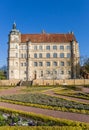 Frontal view of the historic castle in Gustrow