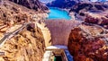 Frontal View of the Hoover Dam from the Mike O`CallaghanÃÂ¢Ã¢âÂ¬Ã¢â¬ÅPat Tillman Memorial Bridge Royalty Free Stock Photo