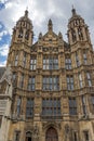 Frontal view of Houses of Parliament, Palace of Westminster, London, England Royalty Free Stock Photo