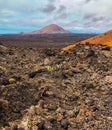 Frontal view of a huge volcano