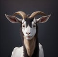 Frontal view of a human face goat Royalty Free Stock Photo