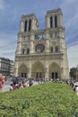 Frontal view of Notre-Dame. Paris, France Royalty Free Stock Photo