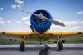 Frontal view of old vintage airplane Royalty Free Stock Photo
