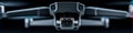 Frontal view of recon drone with active camera. Tactical front drone. Royalty Free Stock Photo