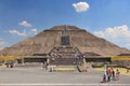 Frontal view of the Sun Pyramid at Teotihuacan, Mexico