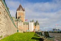 Frontenac Castle and Dufferin terrace in Old Quebec City, canada Royalty Free Stock Photo